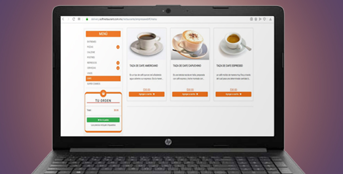 plataforma para recibir y enviar pedidos de comida por internet